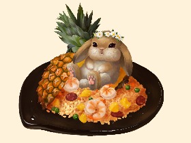 【美食插画】嗨！你的菠萝炒饭！