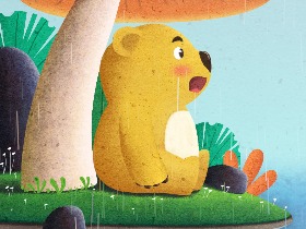 芒果熊插画——《春晓》