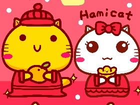 哈咪猫春节插画