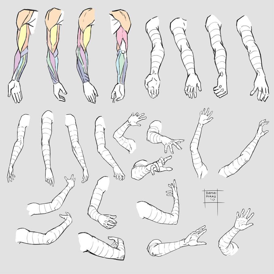 手臂参考图 插画绘画 手绘 七家团子 汇漫网 Huiman